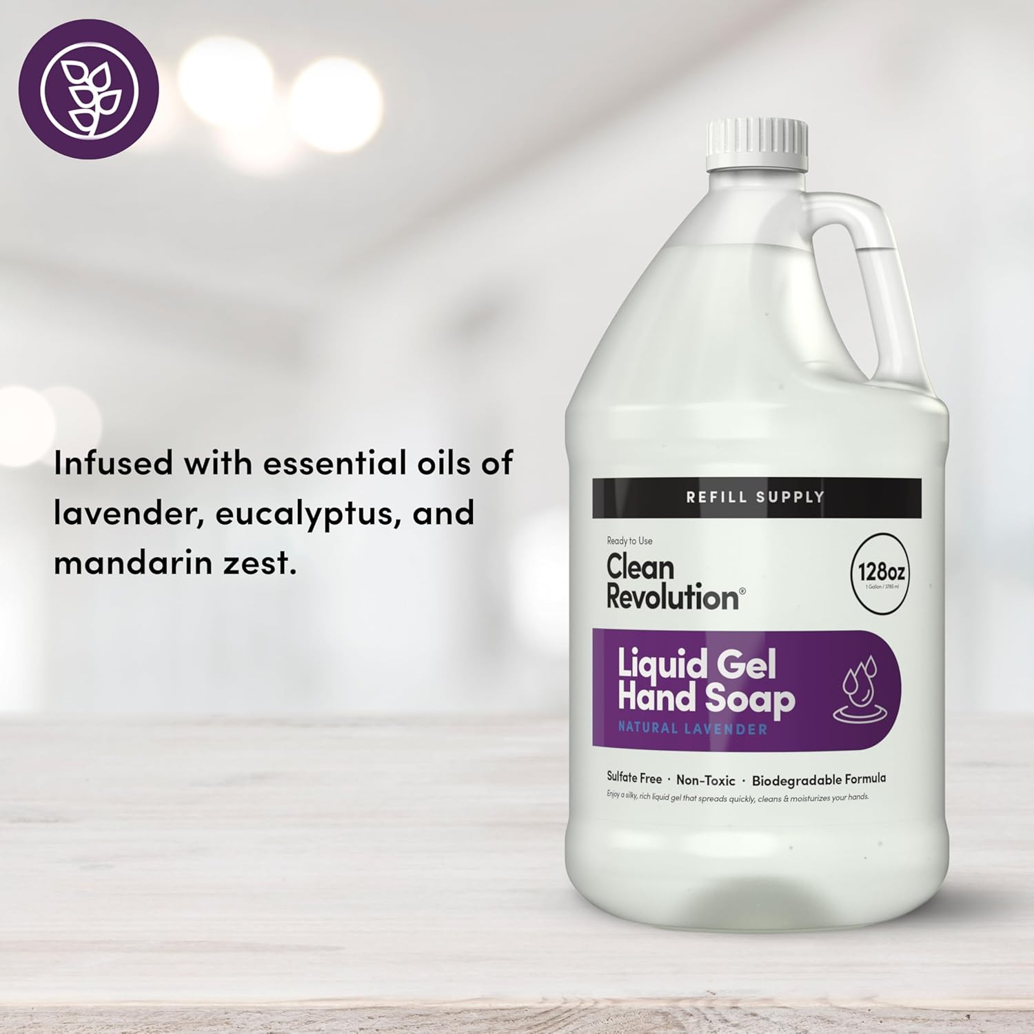 Clean Revolution Liquid Gel Hand Soap, Silky Rich Liquid, Quick Lather, Fast Rinsing, Contains Real