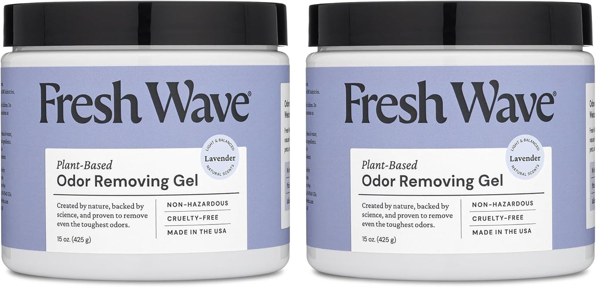 Fresh Wave Lavender Odor Removing Gel, 15 oz., Pack of 2 - Safer Odor Absorbers for Home, Natural