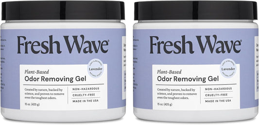 Fresh Wave Lavender Odor Removing Gel, 15 oz., Pack of 2 - Safer Odor Absorbers for Home, Natural