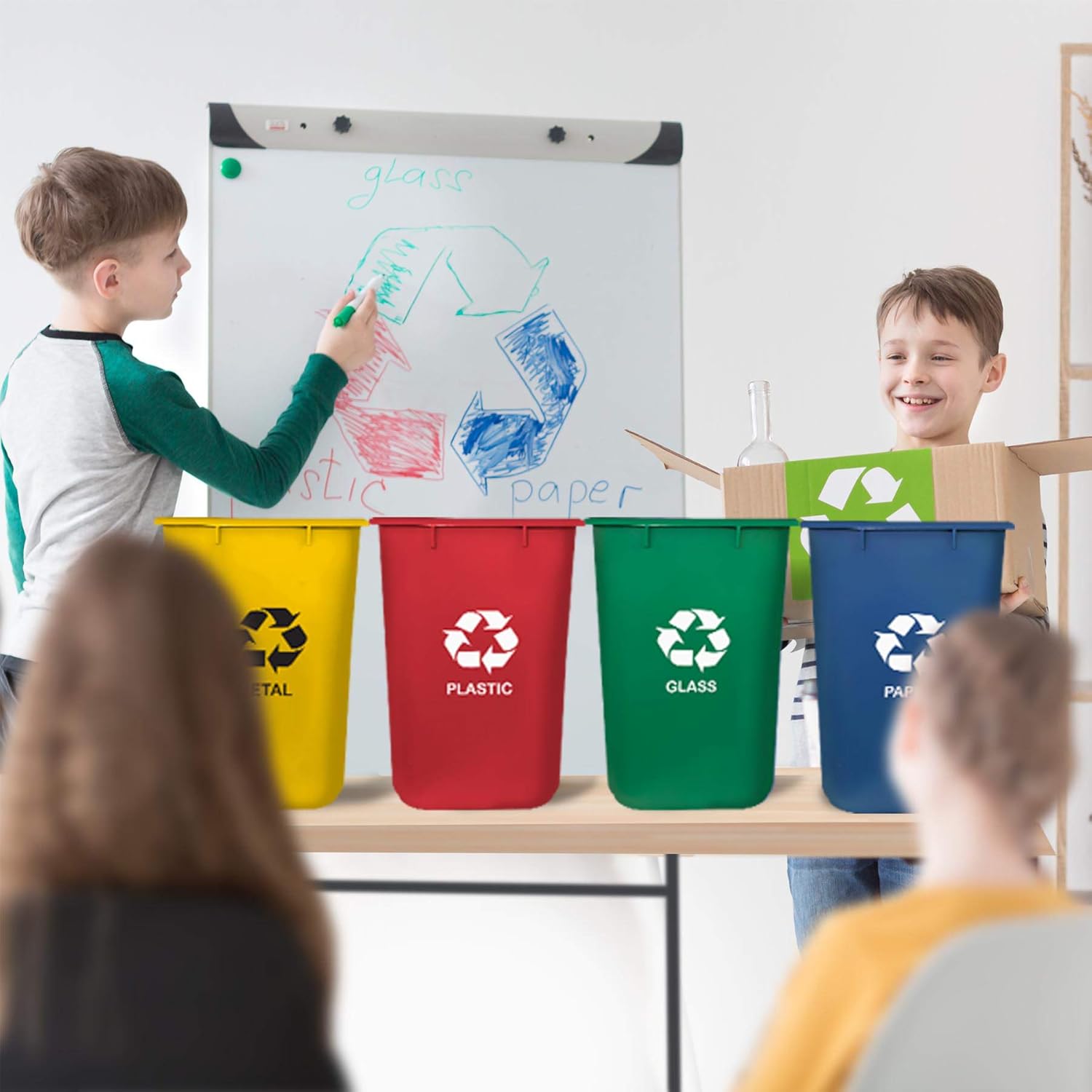 Acrimet Wastebasket Bin for Recycling, 6.75 Gallon/ 27 Quart/ 25.552 Liter (Made of Plastic)