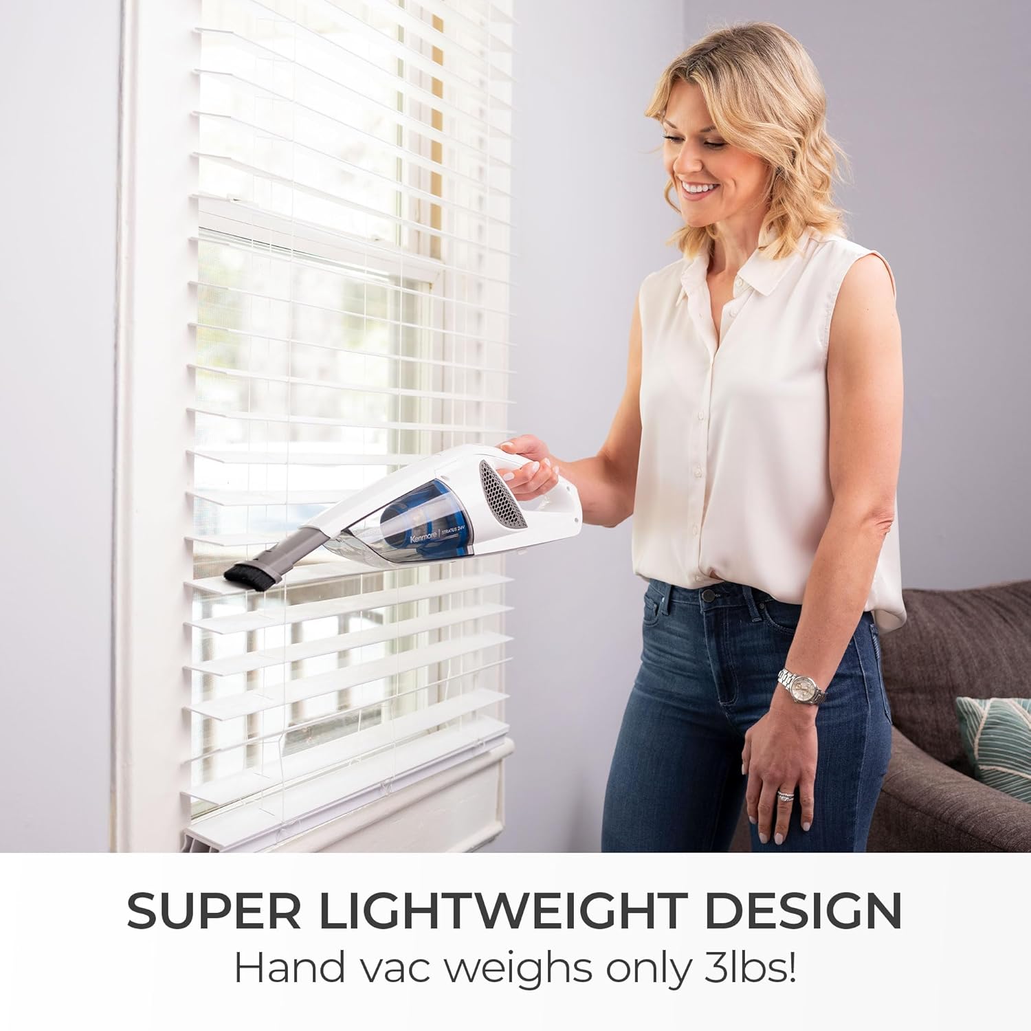 Kenmore DS1030 Cordless Stick Vacuum Lightweight Cleaner 2-Speed Power Suction LED Headlight 2-in-1