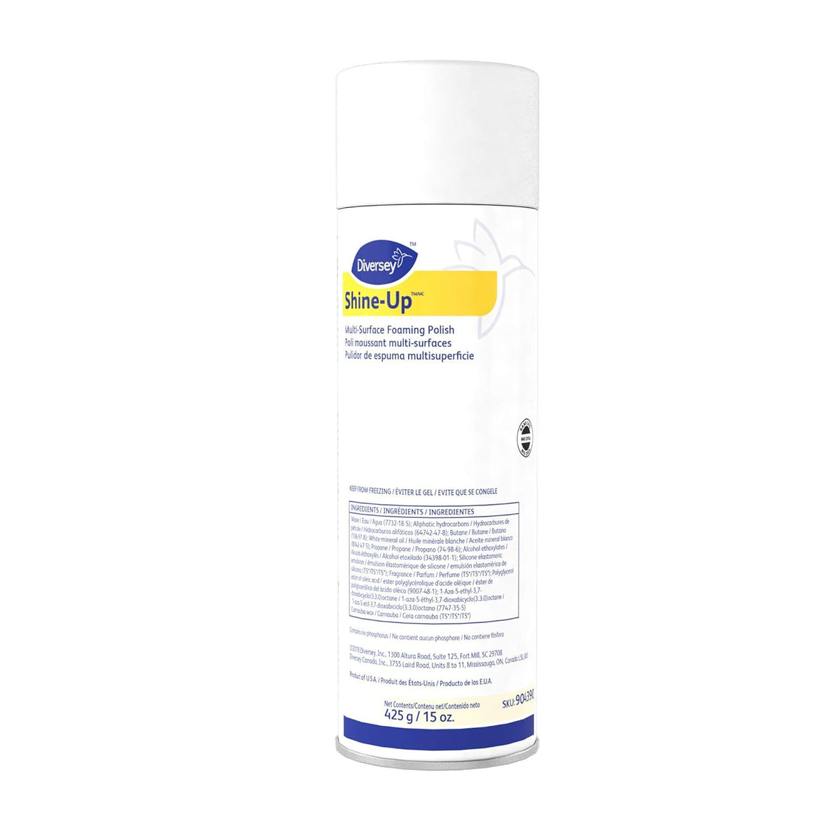Diversey 904390 Shine-Up Multi-Surface Foaming Polish, Use to Clean Furniture, Vinyl, Stainless