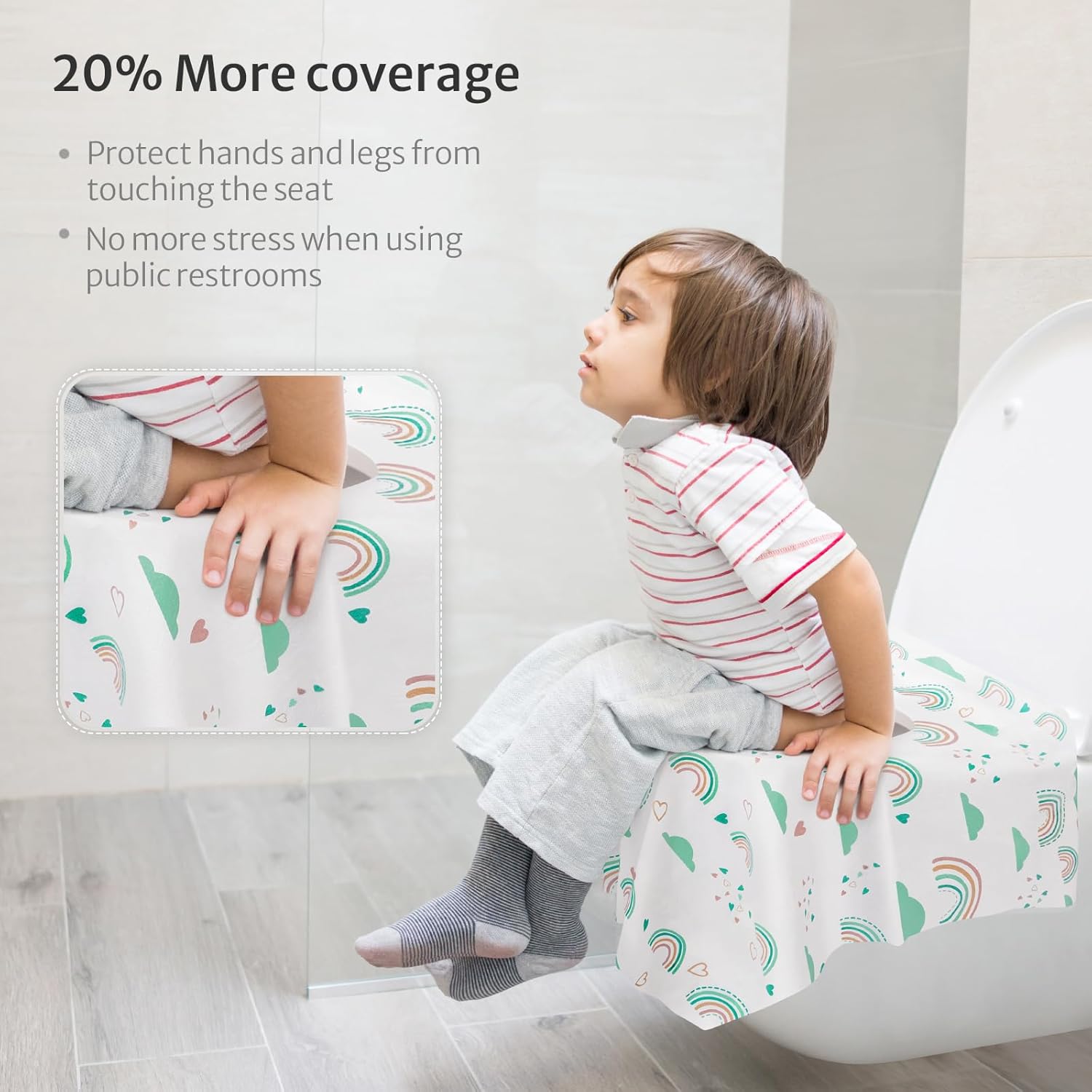 Blissful Diary 30 Pcs Toilet Seat Covers Disposable for Toddlers & Adults, Extra Large Waterproof