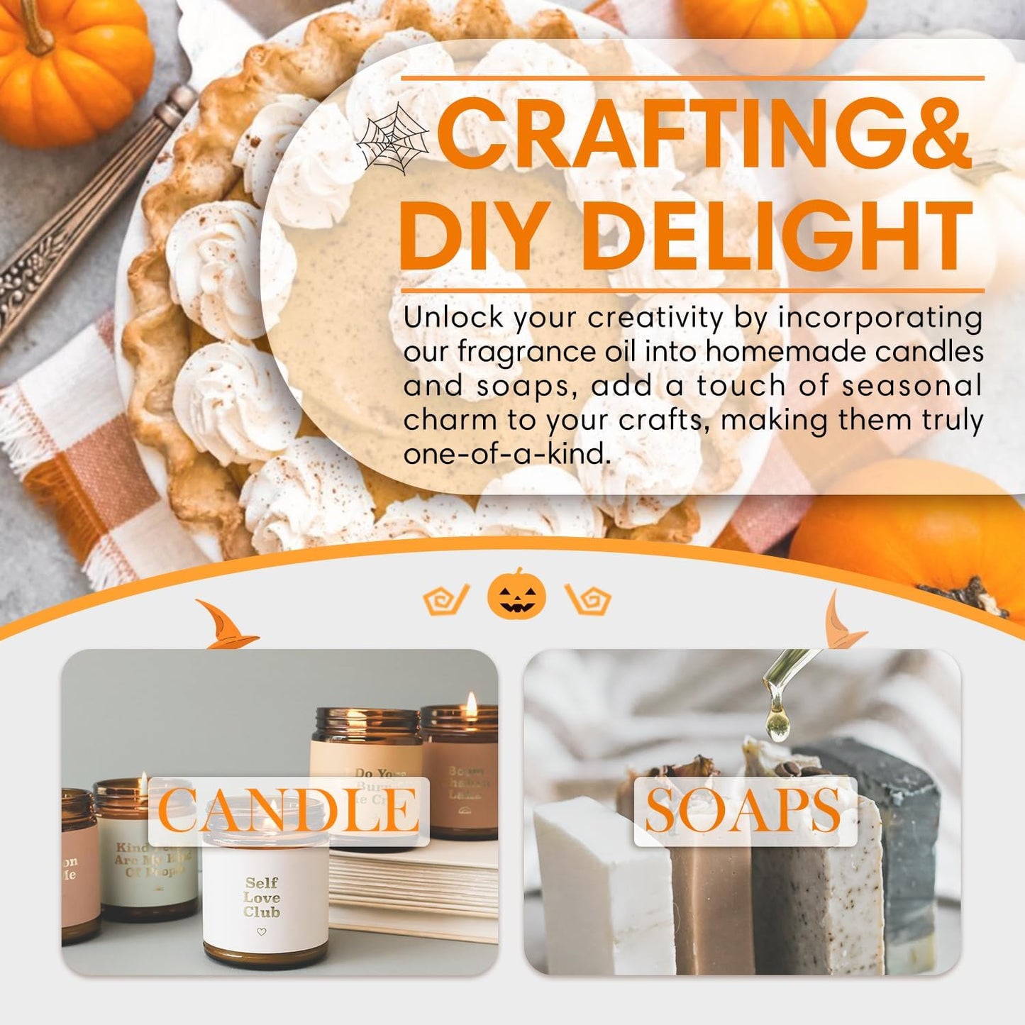 SALKING Pumpkin Pie Fragrance Oil, 120ml (4 Fl Oz) Premium Essential Oils for Diffuser, Candle