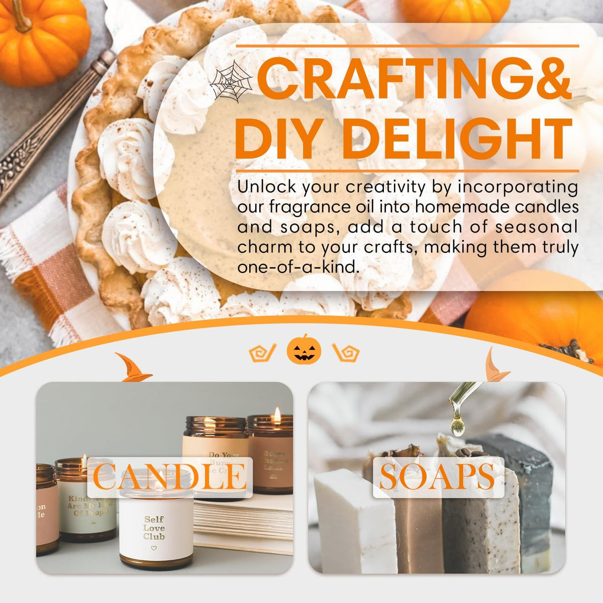 SALKING Pumpkin Pie Fragrance Oil, 120ml (4 Fl Oz) Premium Essential Oils for Diffuser, Candle