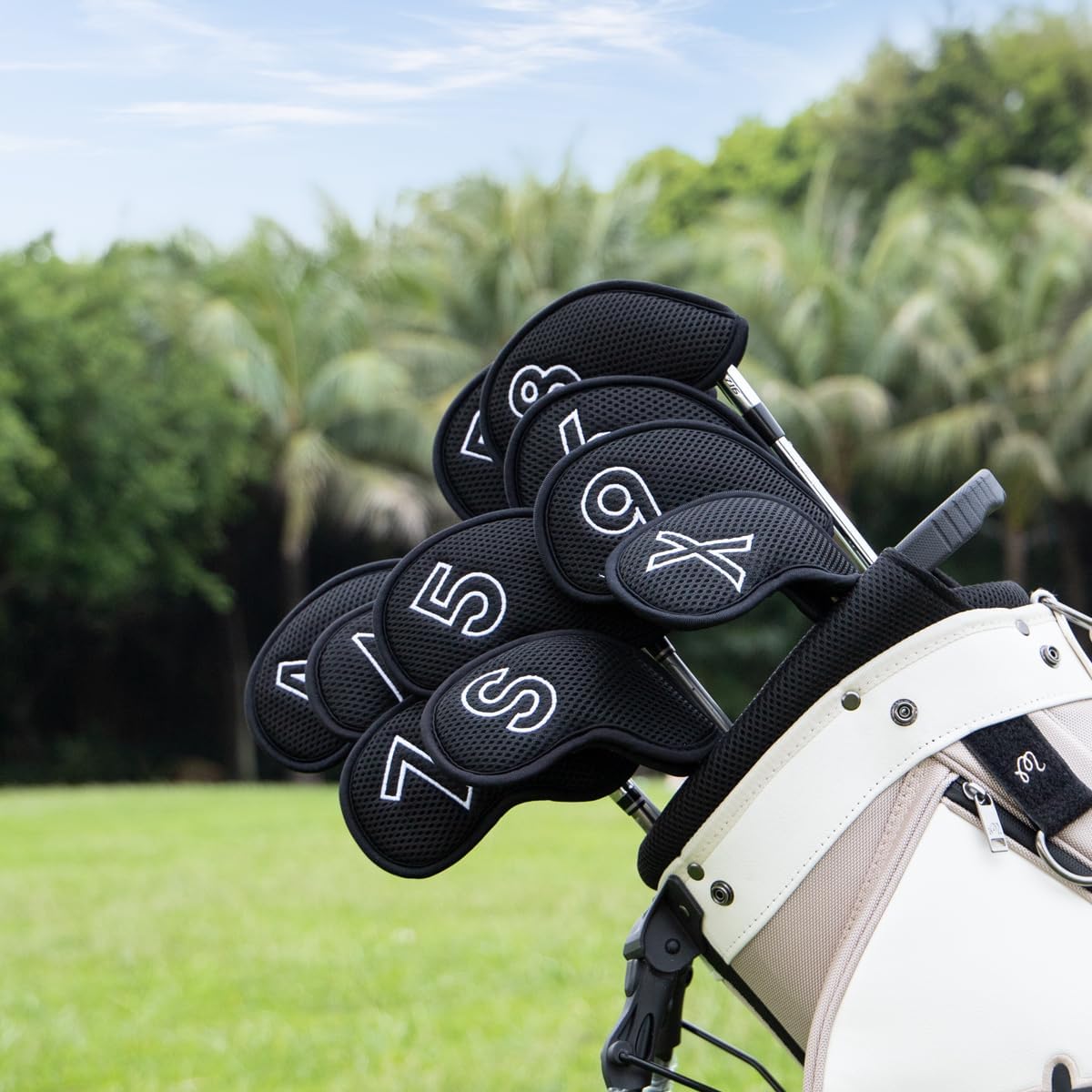 Montela Golf Iron Covers,Golf Iron Head Covers Mesh Golf Iron Covers Set 10pcs Golf Iron