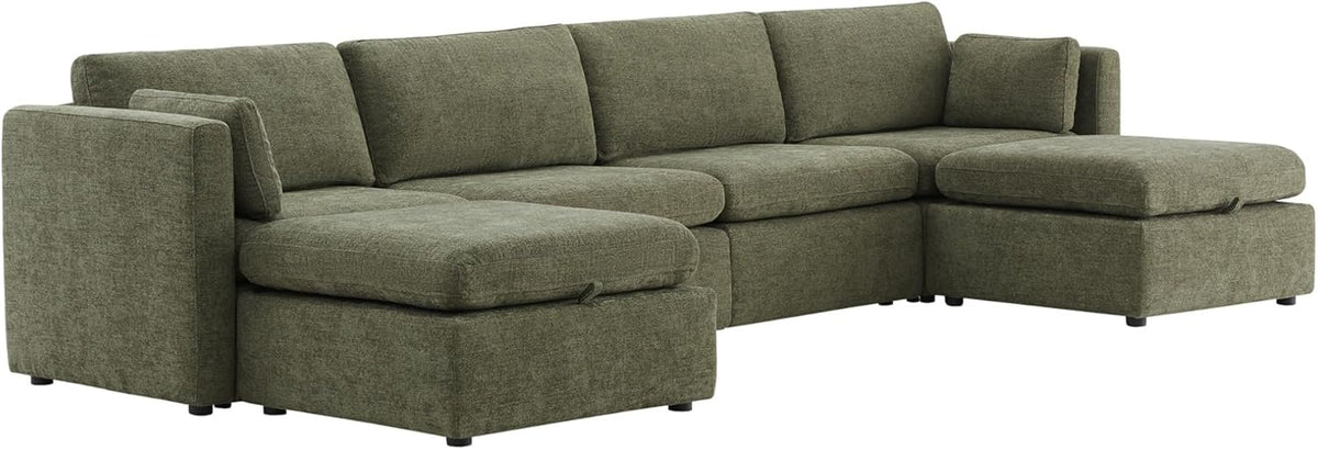 CHITA Oversized Modular Sectional Sofa, FSC Certified U Shaped Couch with Reversible Chaise Modular