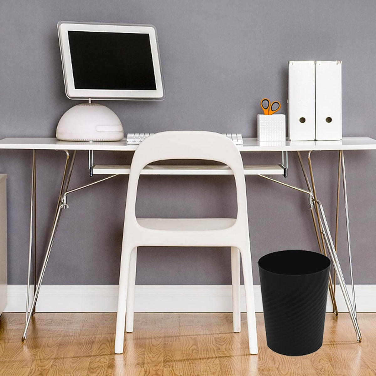 UUJOLY Plastic Small Trash Can Wastebasket, Garbage Container Basket for Bathrooms, Laundry Room