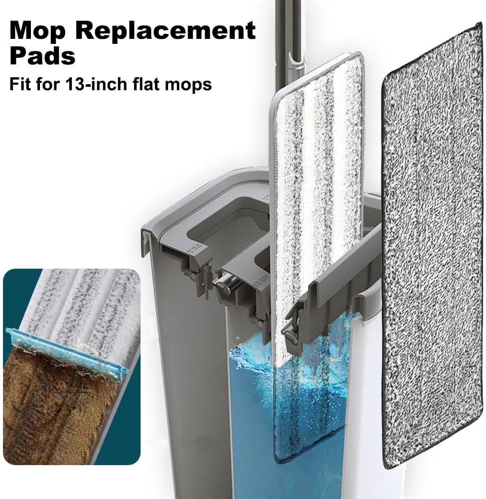 6 Pack Mop Replacement Pads for Joymoop - Microfiber Flat Mop Pads fit for JOYMOOP fit for Oshang