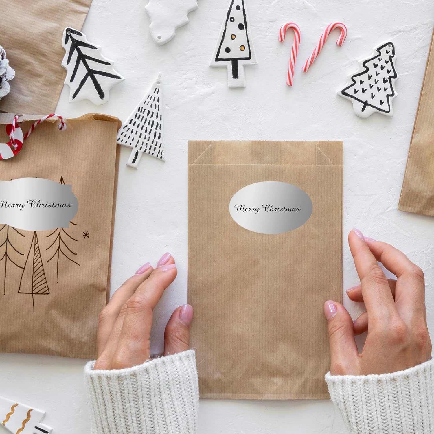 350 PCS Gift Tags Stickers, 2" x 1.2" Fancy Shape Stickers, Self-Adhesive, Handmade Bottle