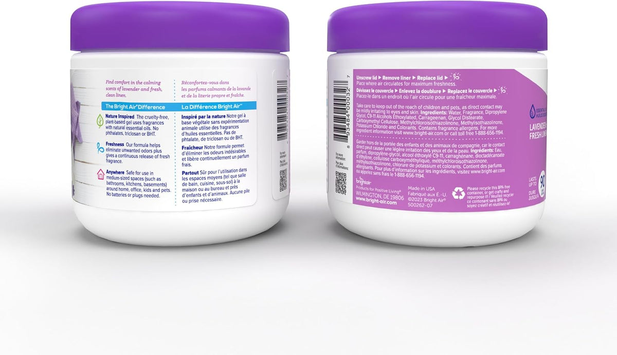 Bright Air 14 oz. Super Odor Eliminator, For Medium-Size Spaces, Lavender & Fresh Linen Scent, Case