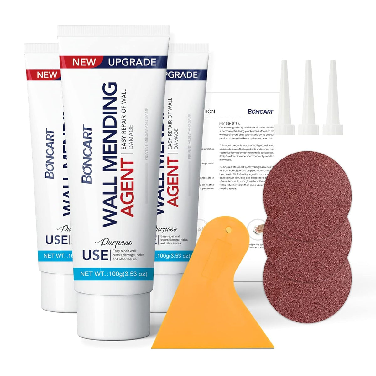 Drywall Repair Kit, Spackle Wall Repair Kit, 3 Pack Wall Mending Agent Putty, Wall Repair Paste