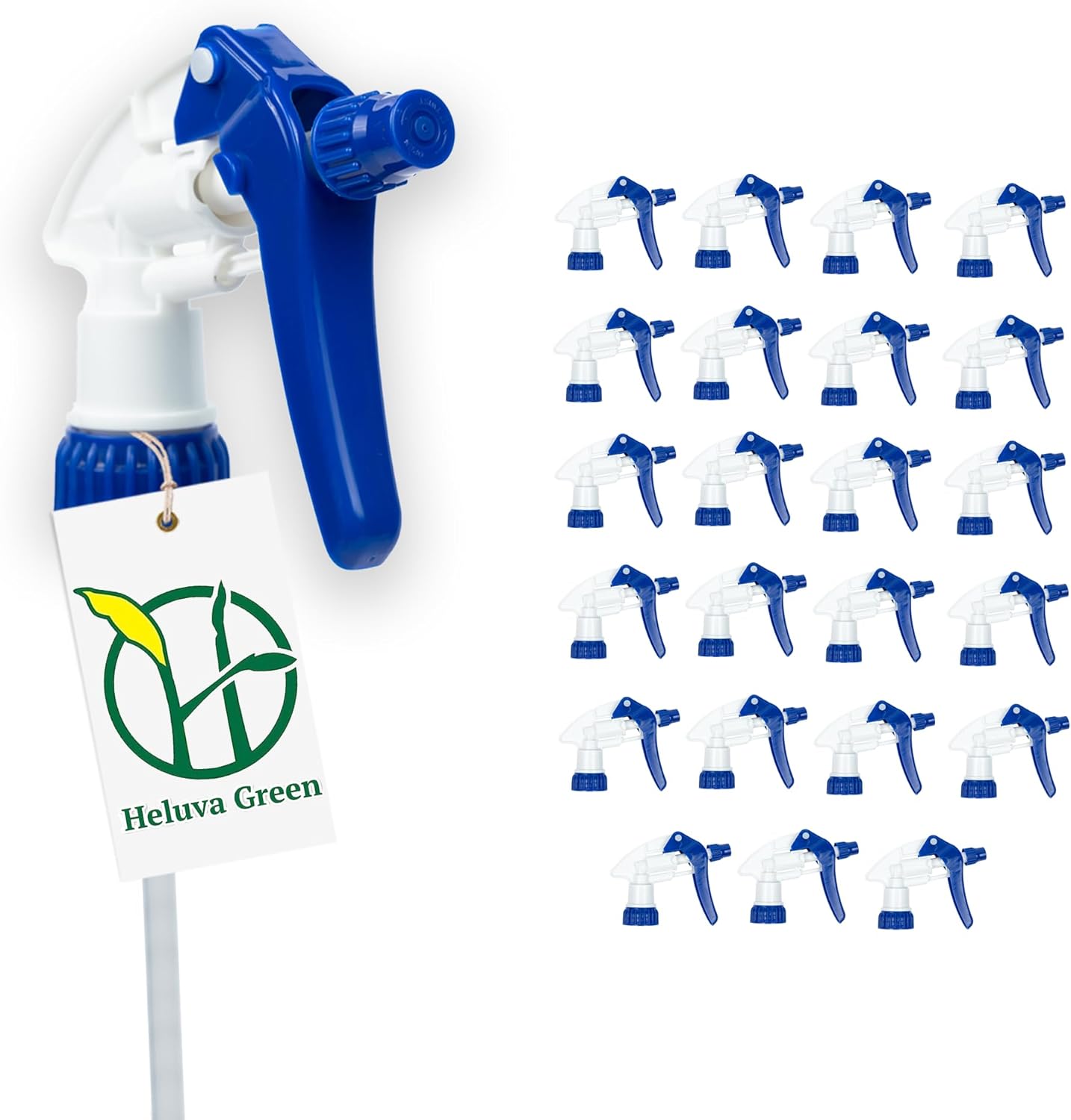 Heluva Green Spray Bottle Nozzle Replacement, Bottle Tops Only - Sprayer Nozzle Triggers for Heavy