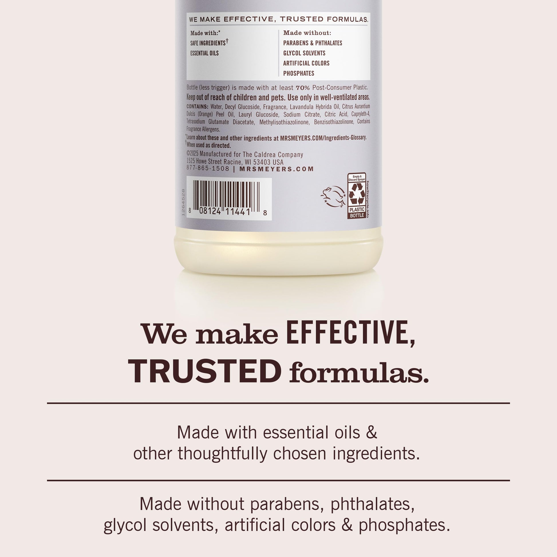 MRS. MEYER'S CLEAN DAY Multi-Surface Everyday Cleaner, Lavender Scent, 16 Fl Oz Bottle - 3 Pack