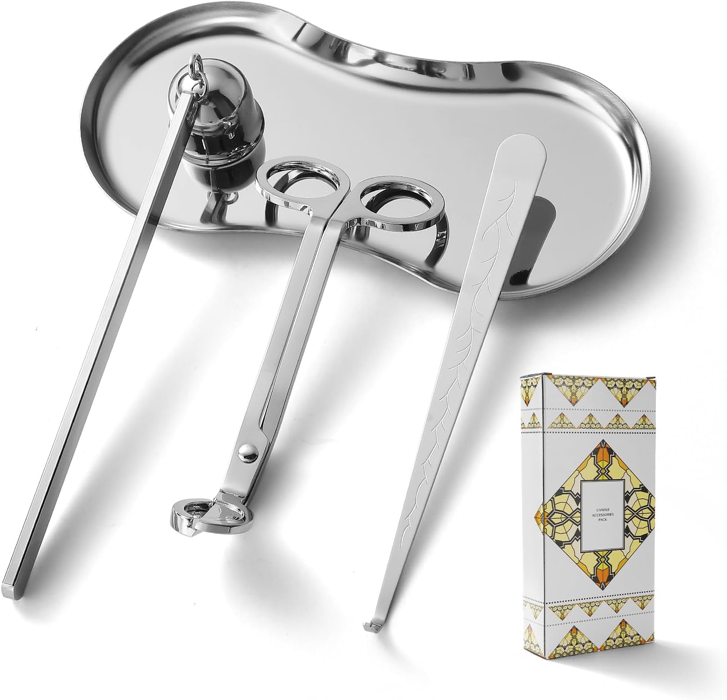 PATOISE 4 in 1 Candle Accessory Set, Candle Wick Trimmer Cutter, Candle Snuffer, Candle Wick Dipper