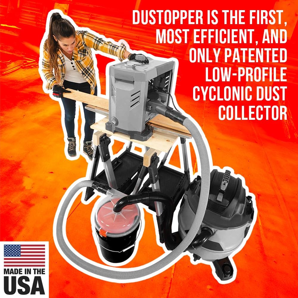 The Dustopper PRO, Low-Profile Dust Separator for Shop Wet/Dry Vacuums. Includes High-Flow 90