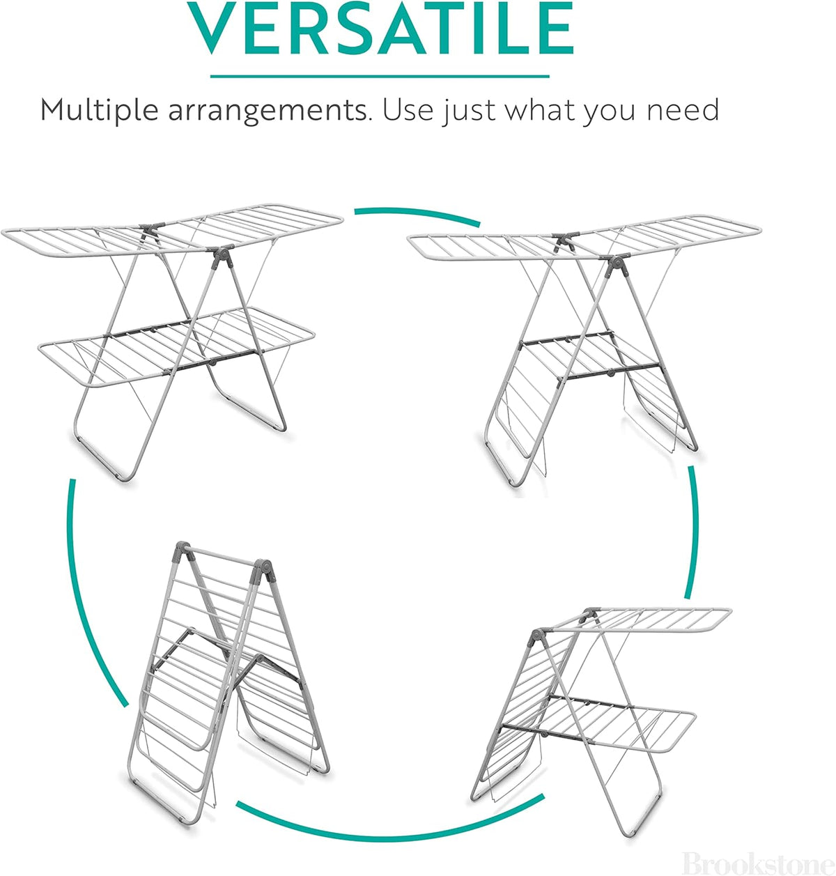 Brookstone – Extra Large – Double Spaced - 2 Tier Collapsible Clothes Drying Rack, Indoor/Outdoor