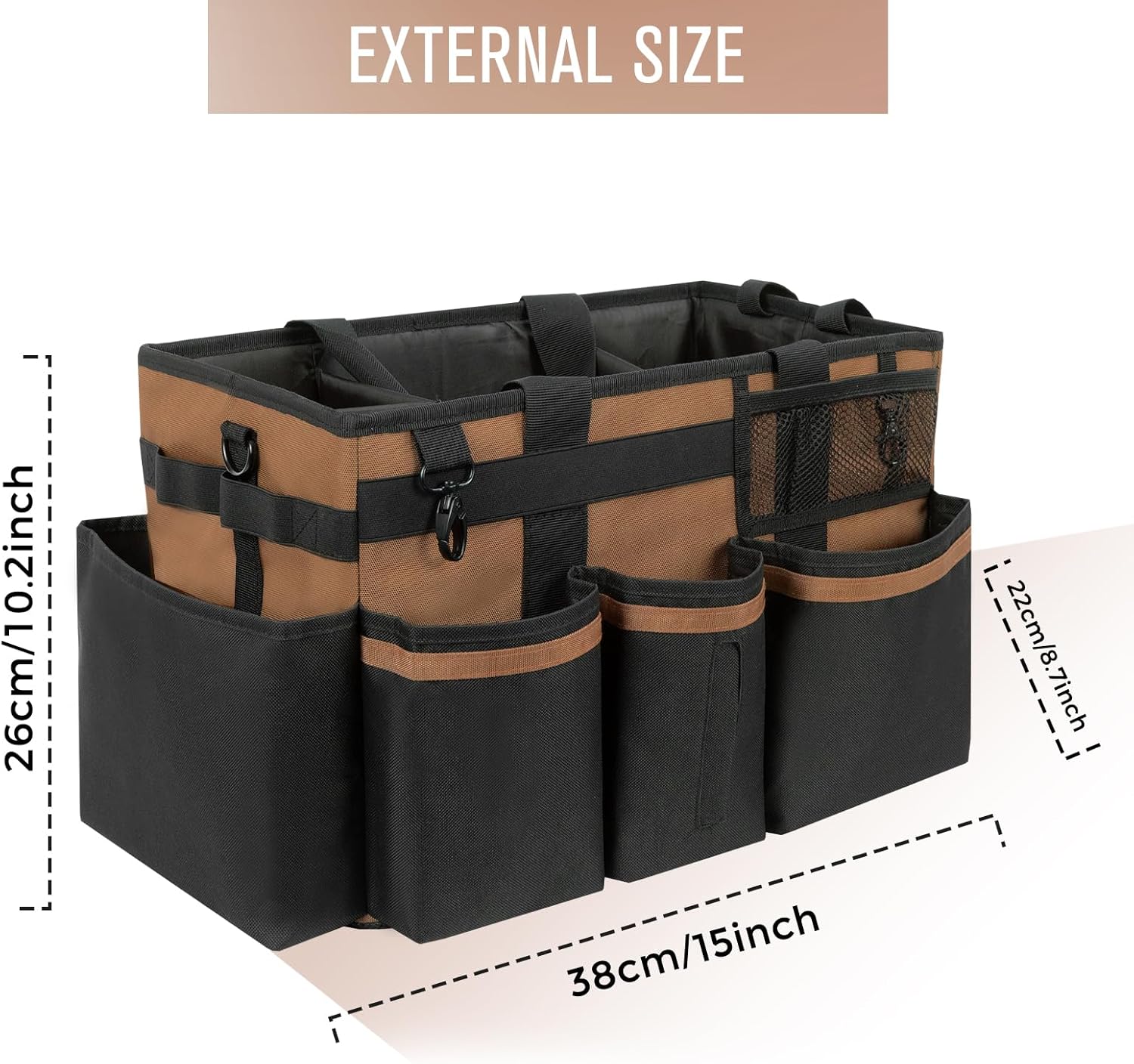 Wearable Cleaning Caddy, Cleaning Caddy Supplies Organizer with Handle & Shoulder Straps for