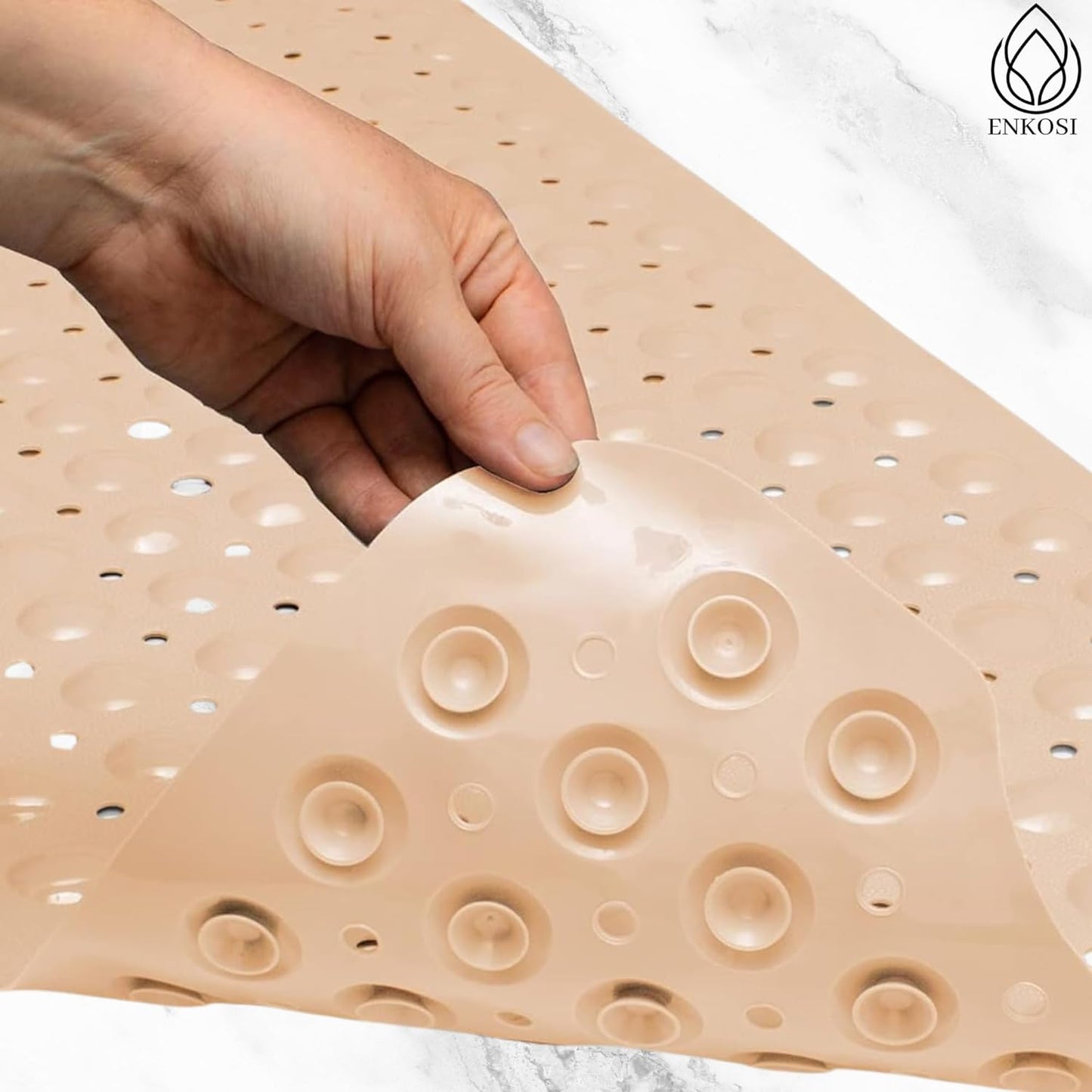ENKOSI Bath Mat - Large Non Slip Bathtub & Shower Mat - Extra Long. 40 x 16 Inch Bathroom Mats for