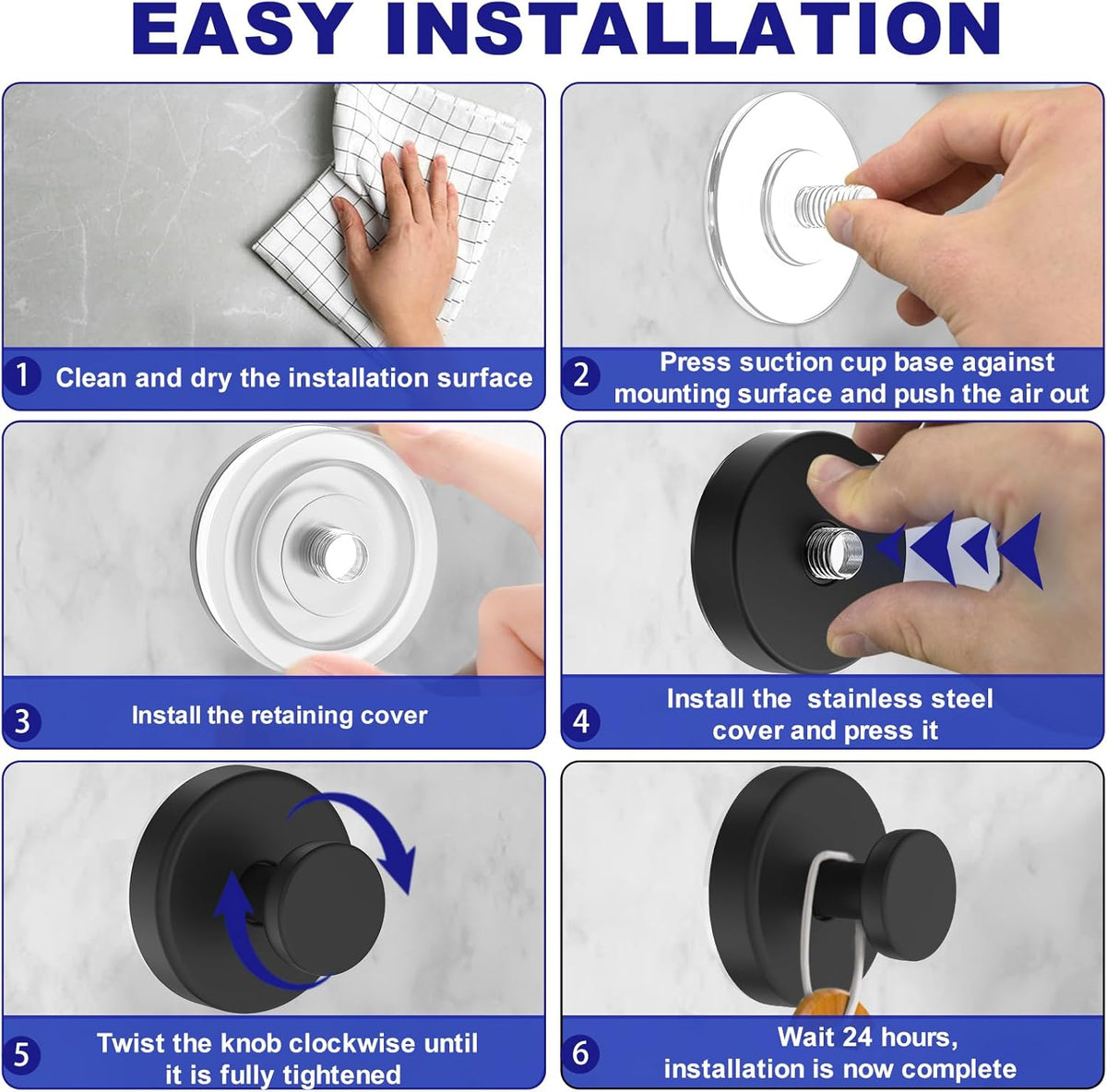 Suction Cup Hooks for Shower, Removable Towel Hooks for Bathroom Window Glass Door Wall, Bath Robe
