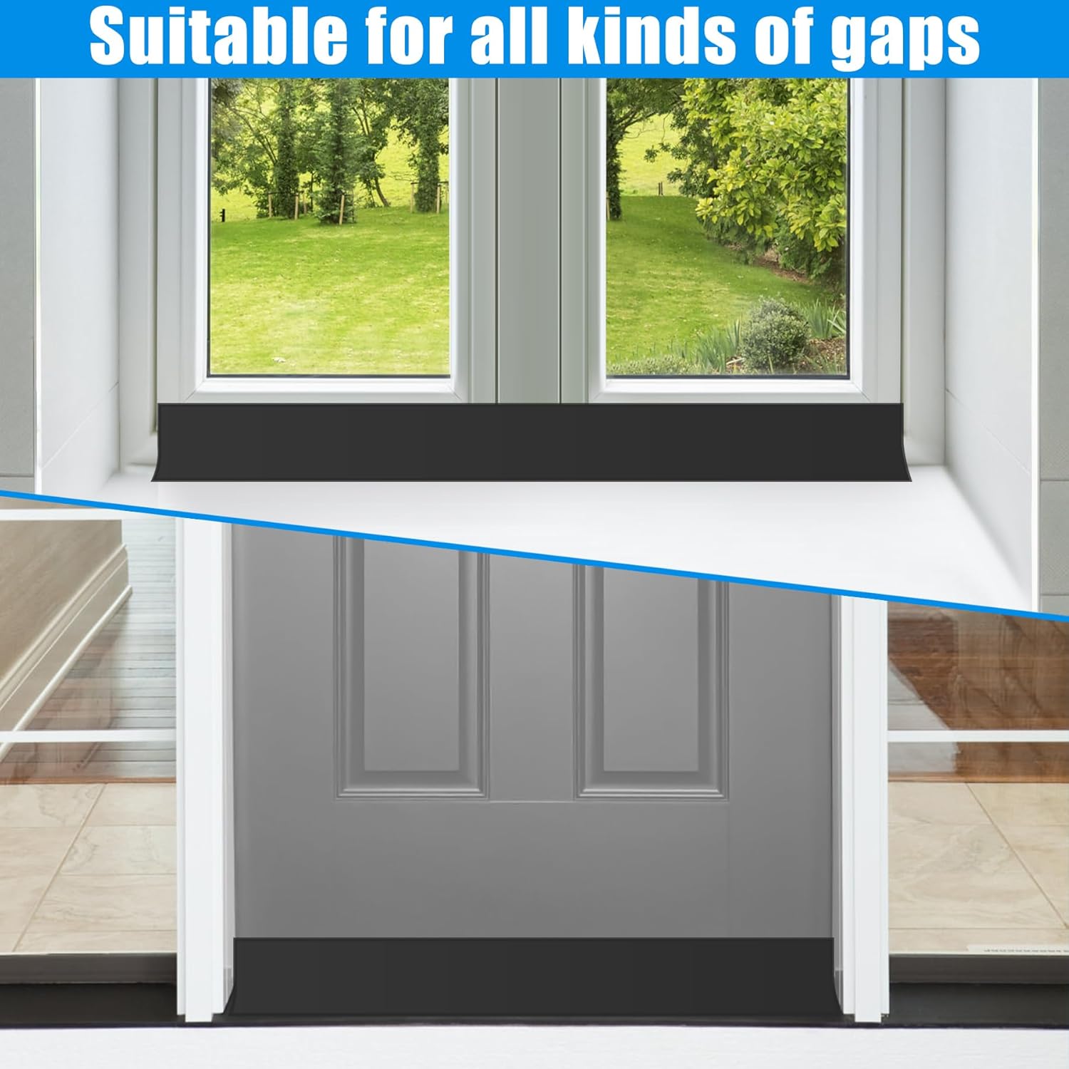 Draft Seal Tape for Doors and Windows 3 in x 20 Ft Silicone Weather Stripping Extra Thick 2mm Door