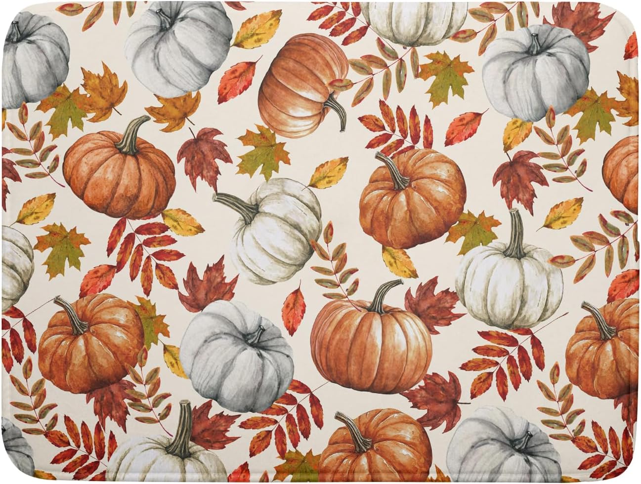 Fall Dish Drying Mat for Kitchen Counter 18x24 Inch Fall Pumpkin Kitchen Mat Thanksgiving Harvest