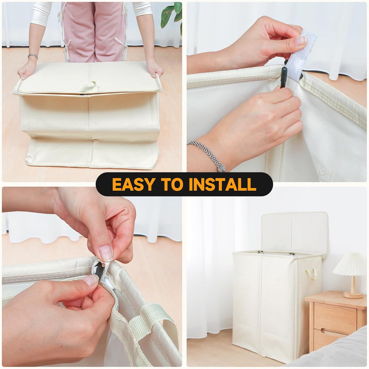 150L Double Laundry Hamper with Lid and Removable Bags,28in Tall Laundry Basket 2 Section,Large