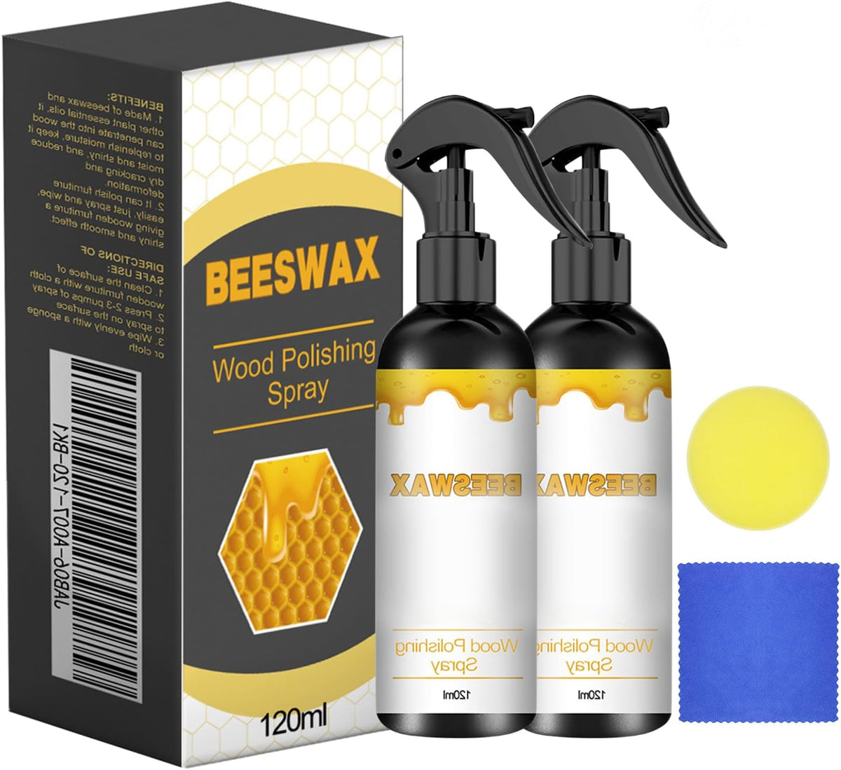 2Pcs Natural Beeswax Care Spray & Restorer, 2025 New Bees Wax Furniture Polish and Cleaner, Beeswax