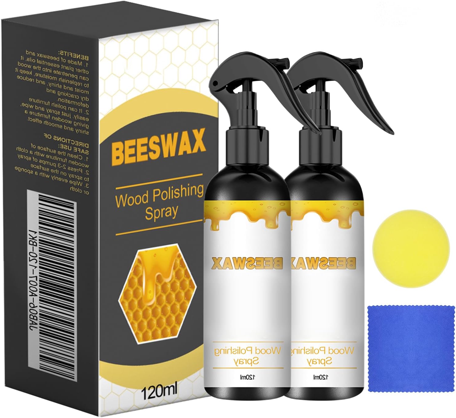 2Pcs Natural Beeswax Care Spray & Restorer, 2025 New Bees Wax Furniture Polish and Cleaner, Beeswax