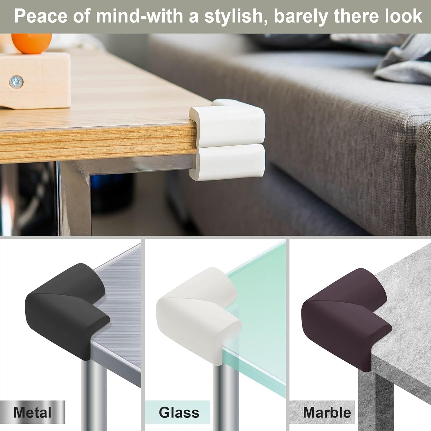 8 Pack Soft Sponge Table Corners, Corner Protector Baby, Baby Proofing Corner Guards, Pre-Taped