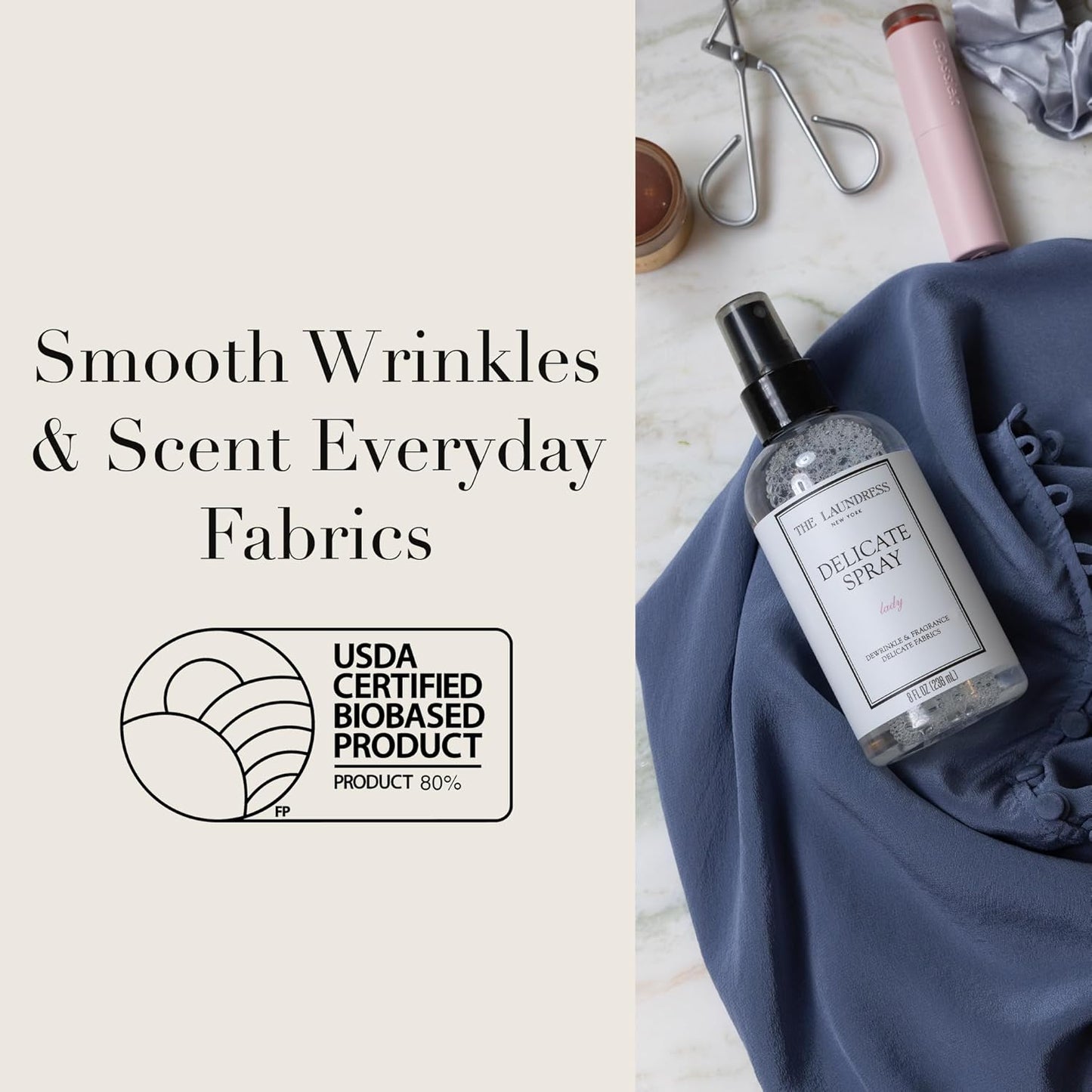 The Laundress Delicate Fabric Spray, Wrinkle Release Spray, Upholstery and Linen Spray, Silk &