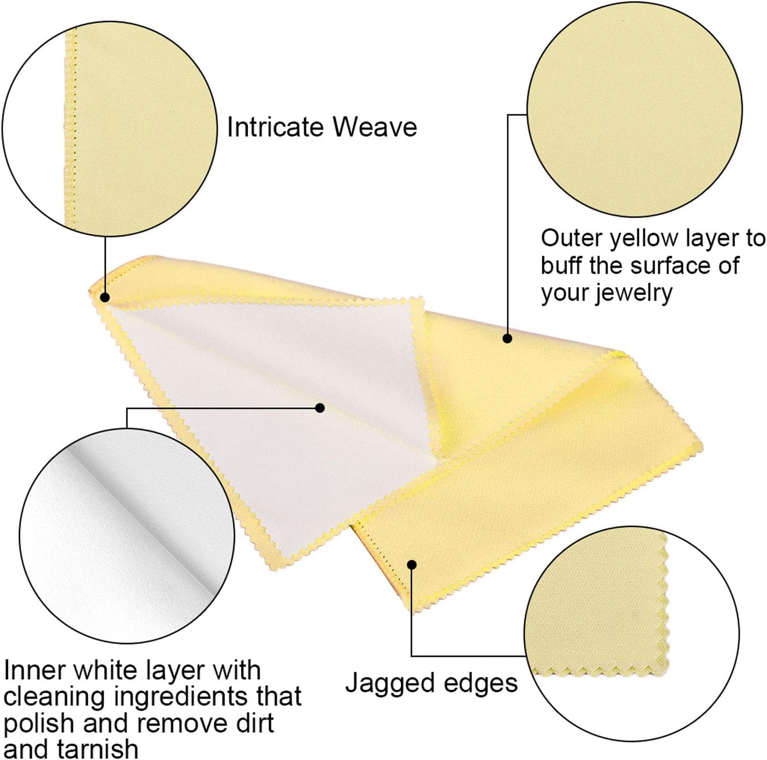 SEVENWELL Silver Polishing Cloth, Jewelry Cleaner Cloth for Sterling Silver Jewelry, Gold