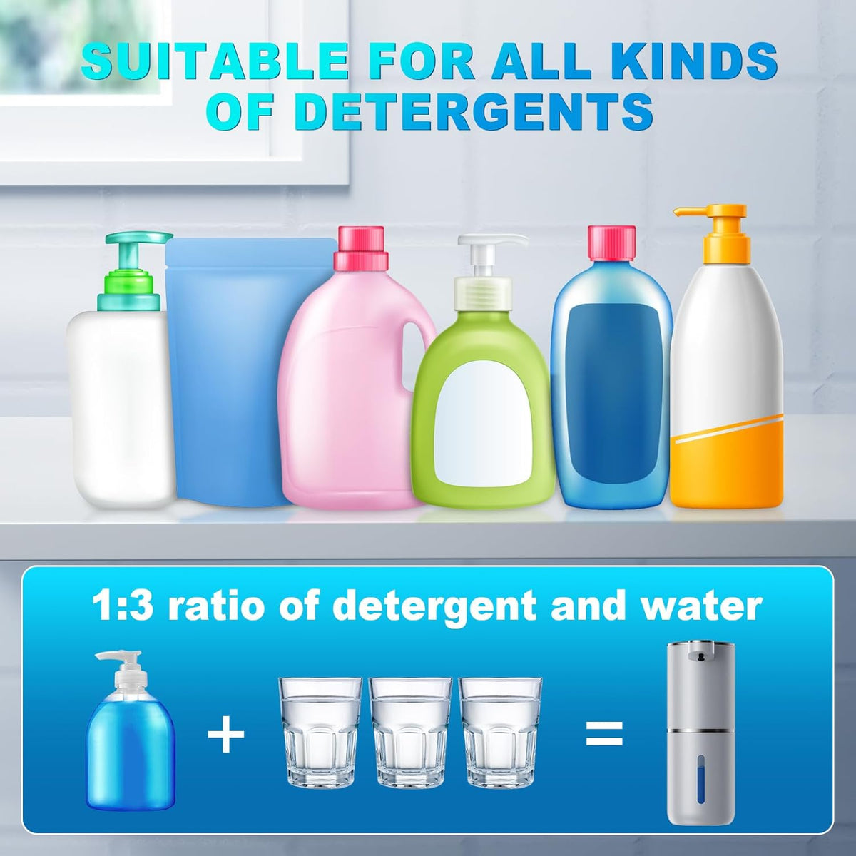Automatic Foaming Soap Dispenser, 12.8oz/380ml Wall Mount Touchless Soap Dispenser with Sensor