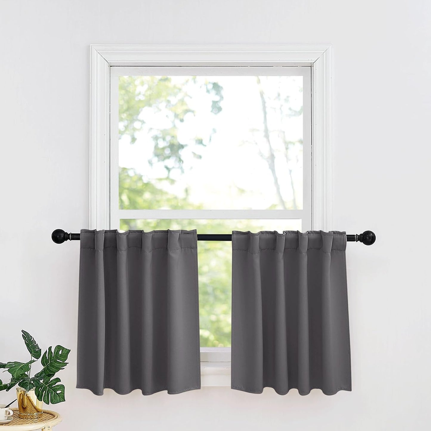RYB HOME Small Window Curtains - Blackout Insualting Privacy Curtains for Kids Bedroom Kitchen