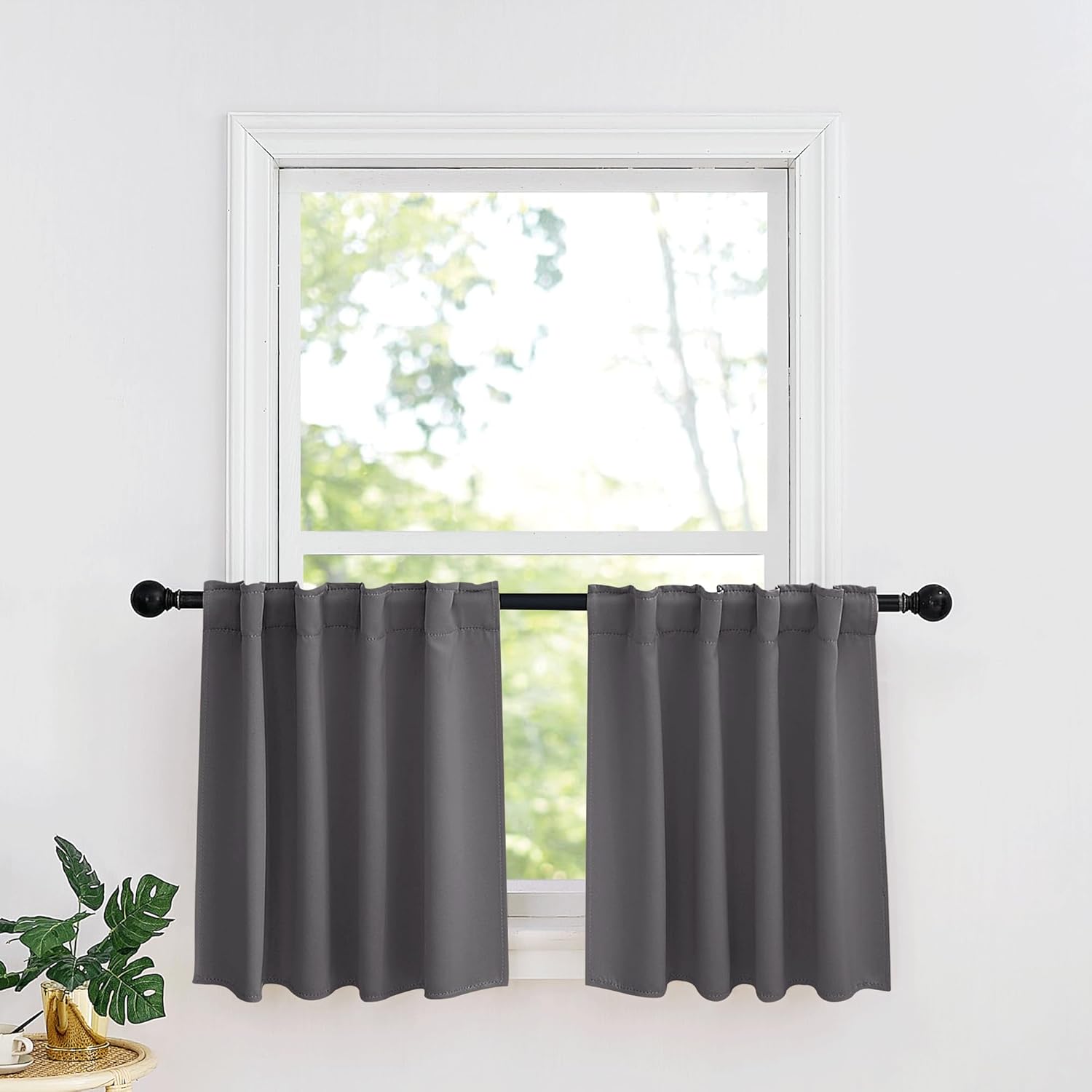 RYB HOME Small Window Curtains - Blackout Insualting Privacy Curtains for Kids Bedroom Kitchen