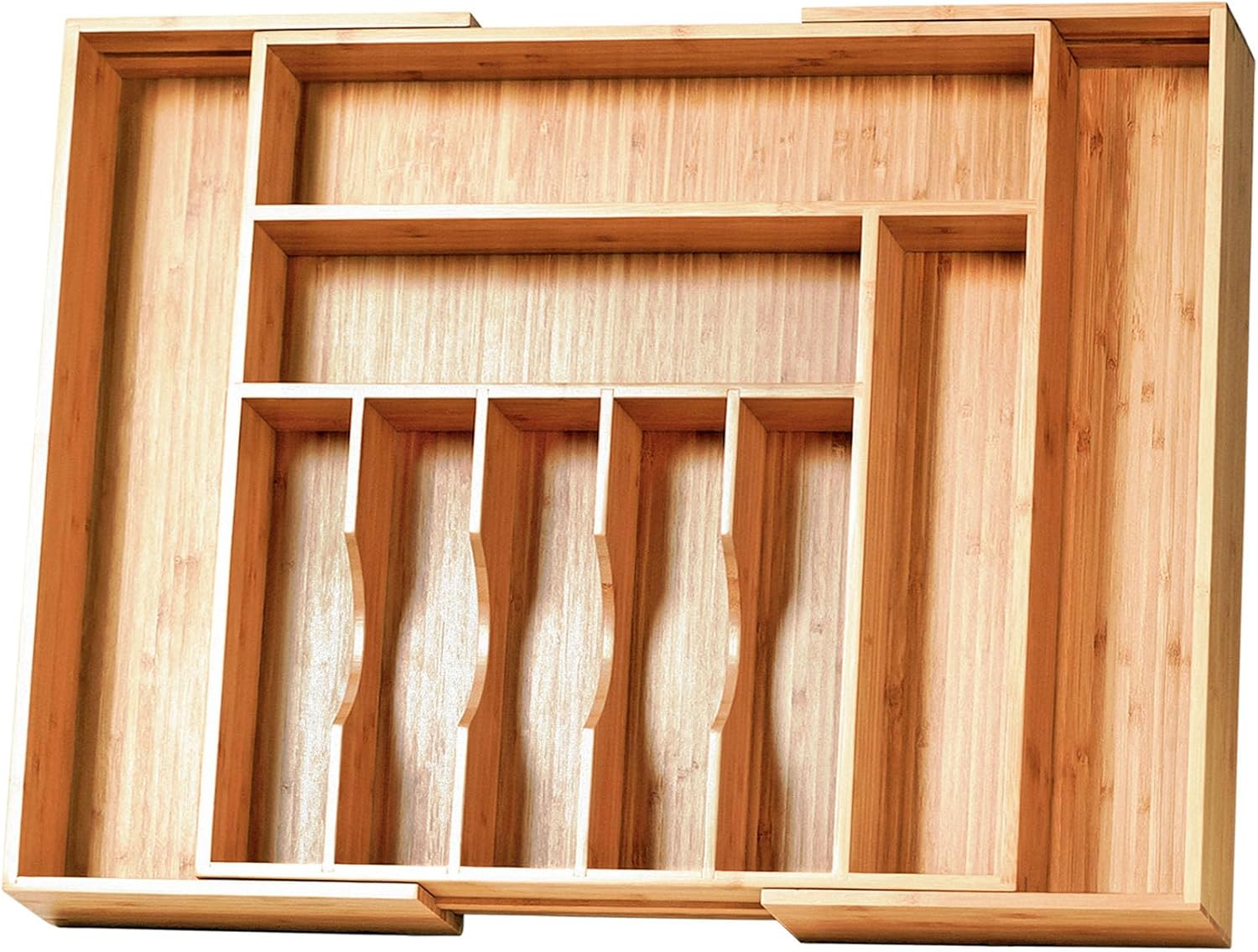 Umilife Extra Large Expandable Kitchen Siverware Utensils Drawer Organizer, 19" Deep for Big