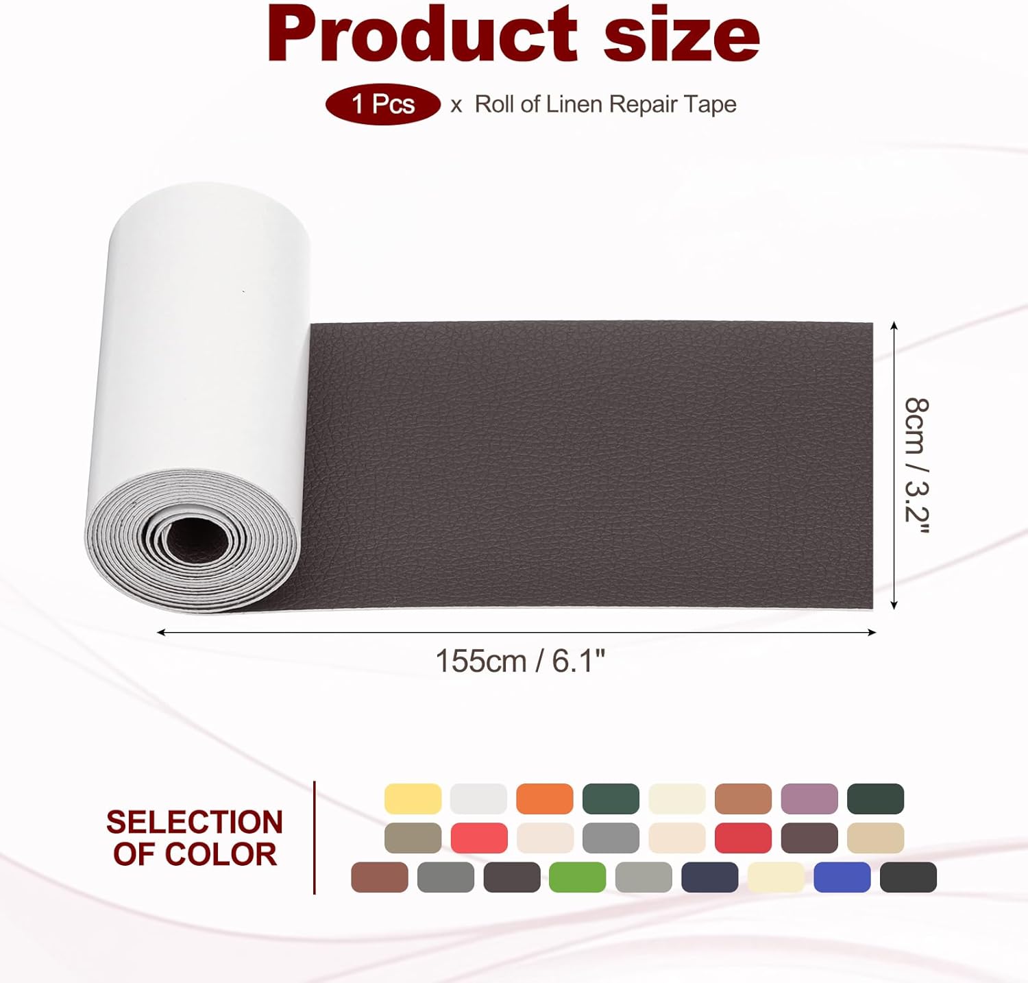 PATIKIL Leather Patches Tape for Furniture, 3.2 x 61 Inch Self Adhesive Vinyl Leather Repair Kit