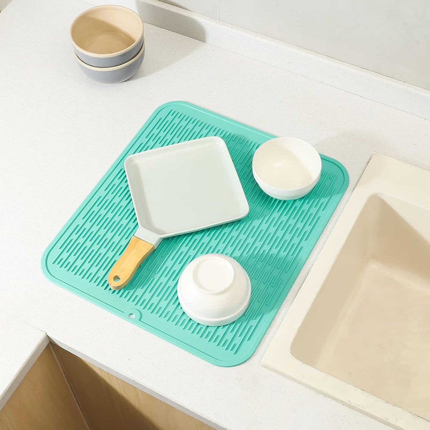 Silicone Dish Drying Mat for Multiple Usage,Easy clean,Eco-friendly,Heat-resistant Silicone Mat for