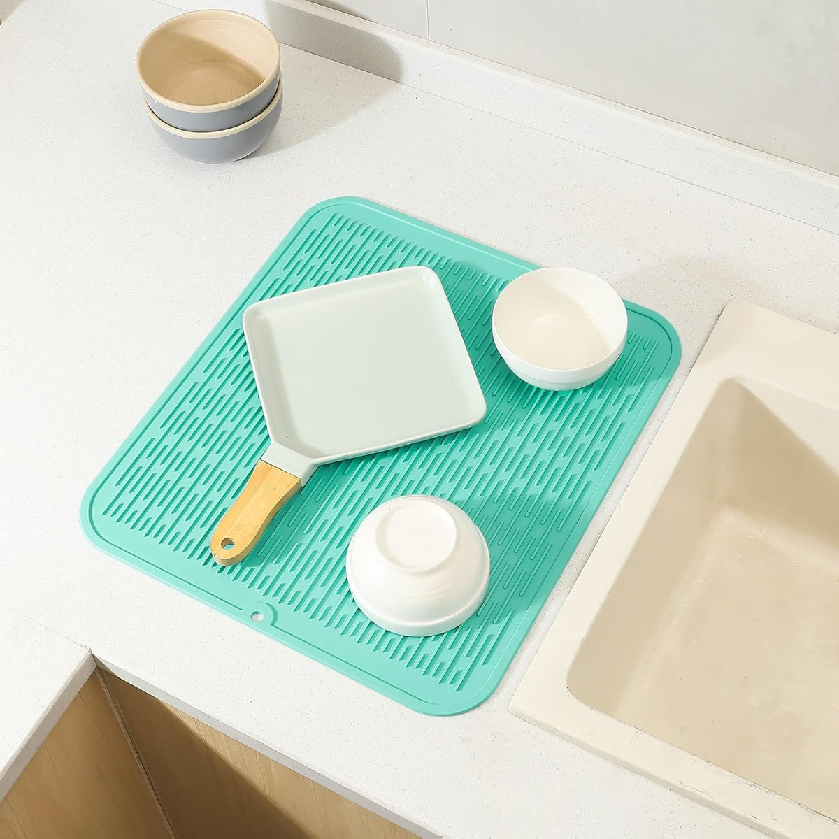 Silicone Dish Drying Mat for Multiple Usage,Easy clean,Eco-friendly,Heat-resistant Silicone Mat for