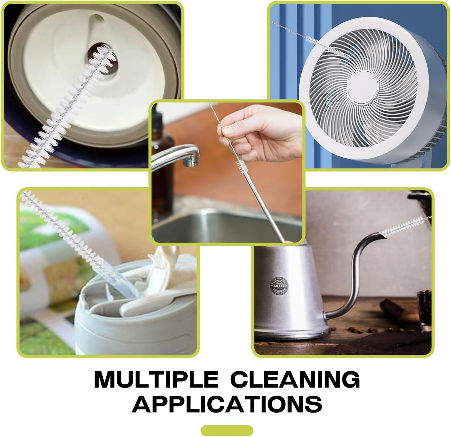 Reusable Straw Cleaner Brush Set - 8PCS Extra Long 12 inch Metal Straw Cleaning Brushes for