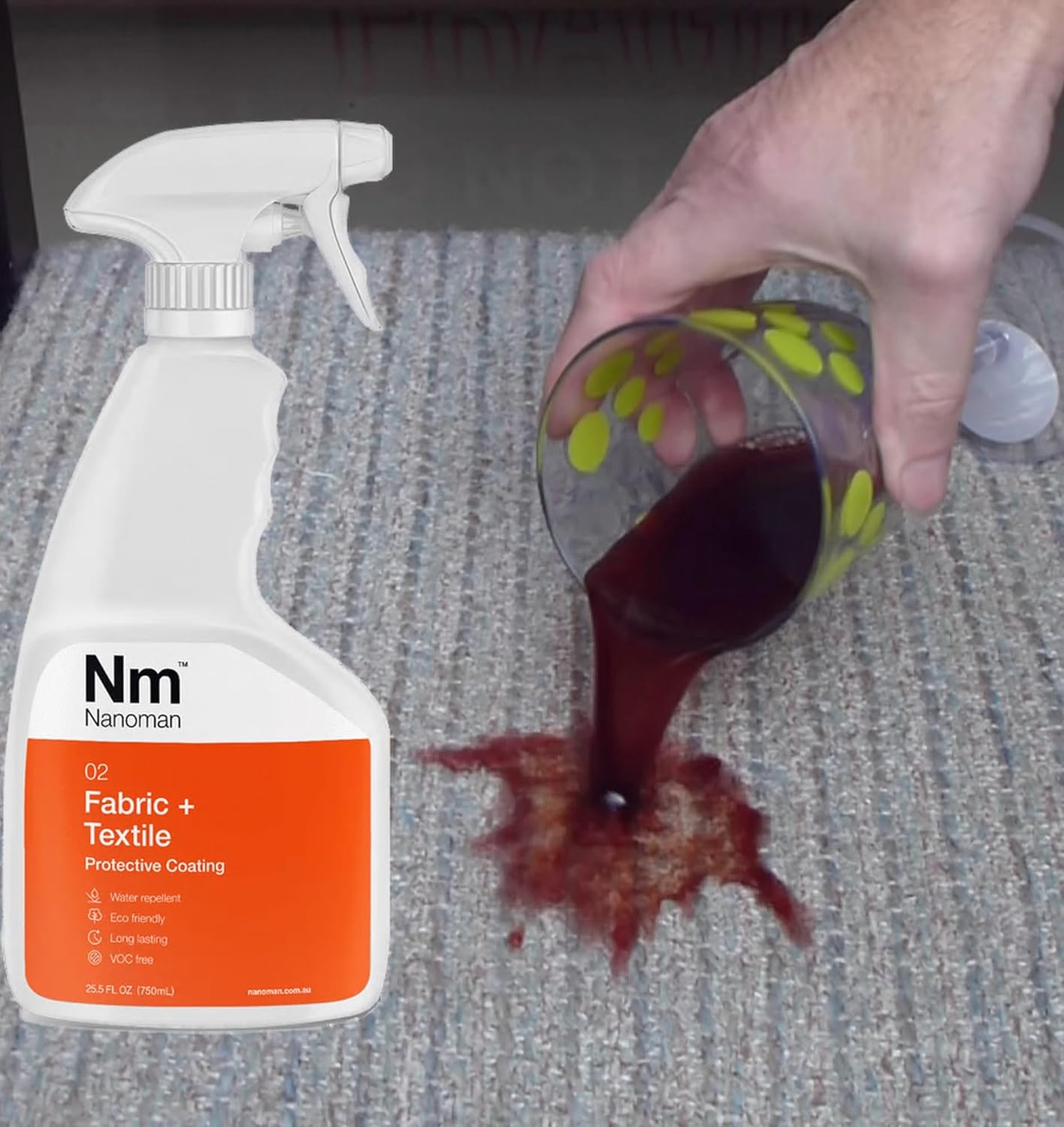 Nanoman Fabric & Textile Protector Spray | Invisible, Waterproof, Stain-Resistant | Safe for All