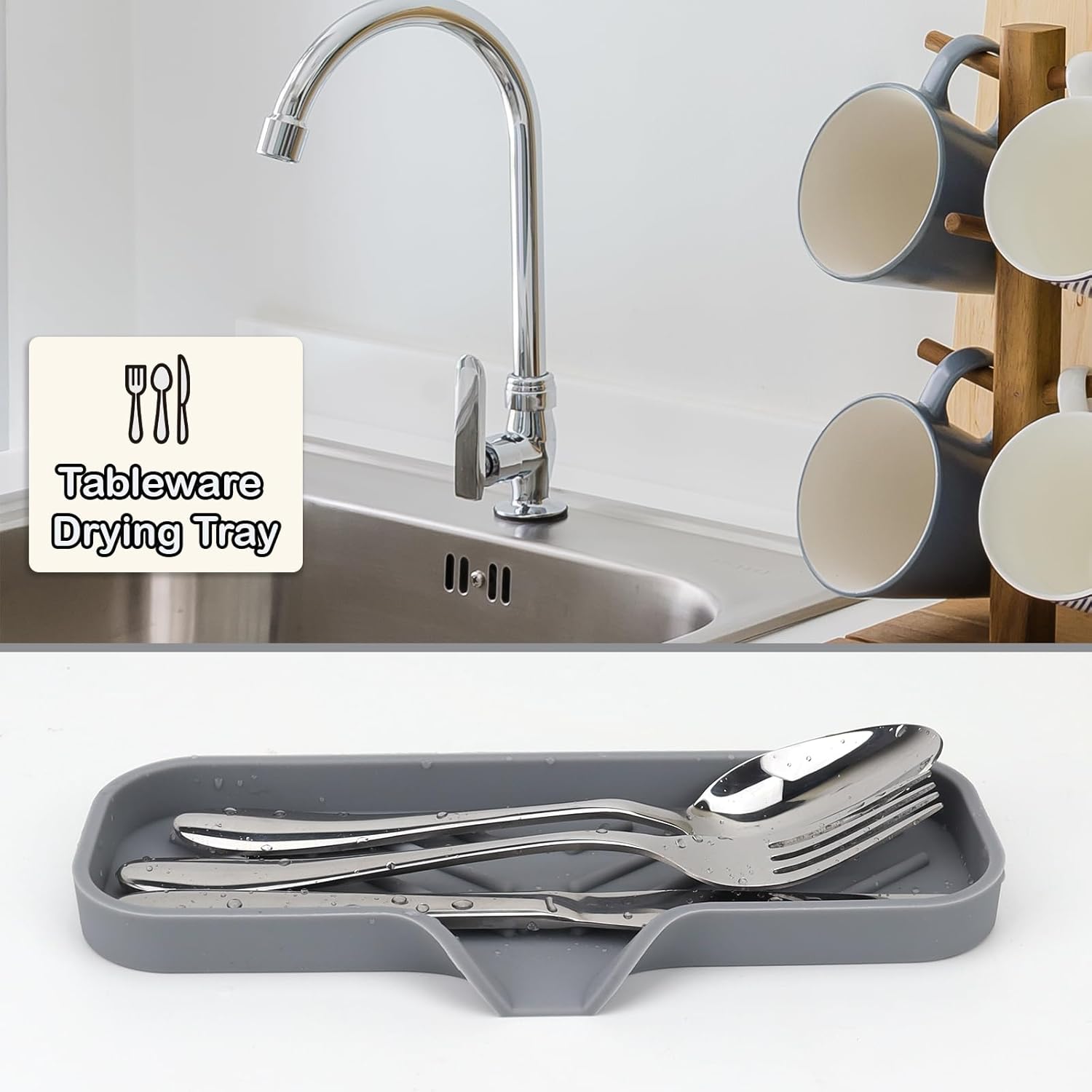 Silicone Bathroom Soap Dishes, Sponge Holder for Kitchen Sink, Shower Soap Holder with Drain, Soap