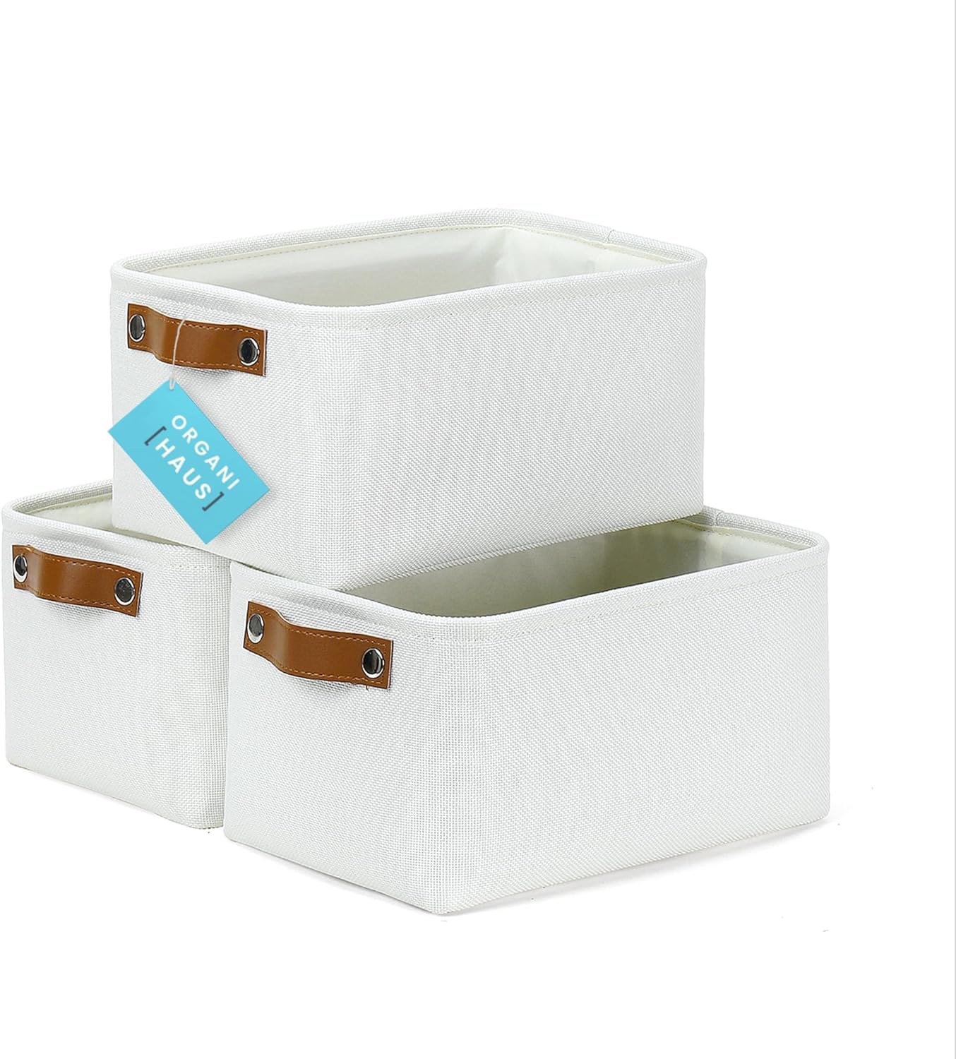 OrganiHaus Small Fabric Storage Bins for Shelves 12x8in, Closet Storage Baskets for Shelf