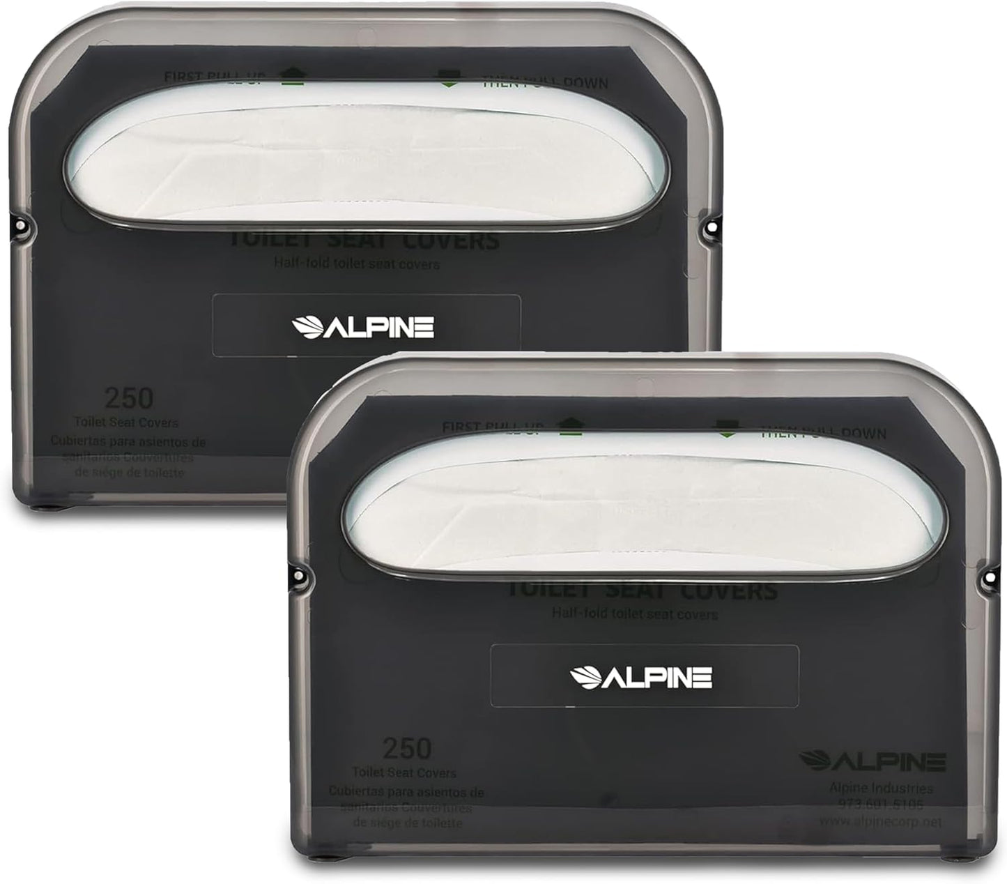 Alpine Toilet Seat Cover Dispenser - 2 Pack Wall Mount Disposable Toilet Seat Cover Holder for