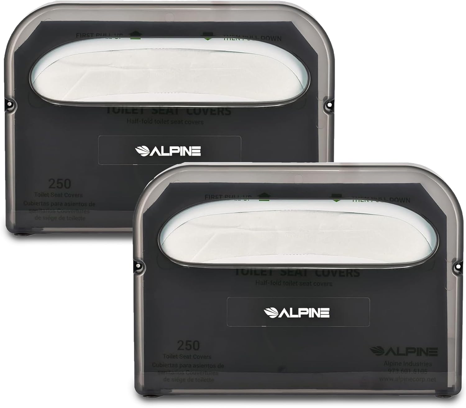 Alpine Toilet Seat Cover Dispenser - 2 Pack Wall Mount Disposable Toilet Seat Cover Holder for
