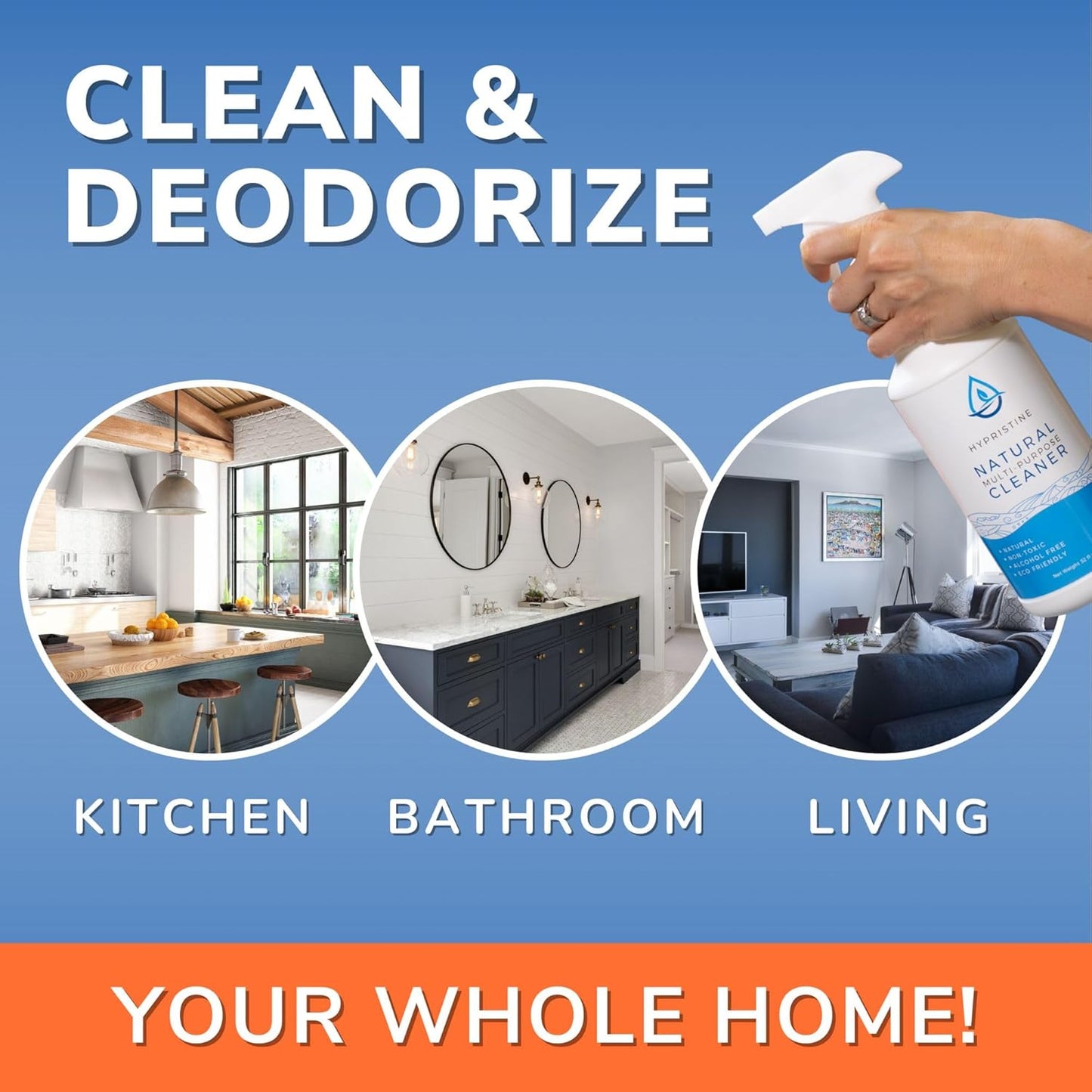 PURE Hypochlorous Acid Spray, Multi-Purpose Cleaner, Superior Shelf Life, 0% Bleach, 0% Alcohol