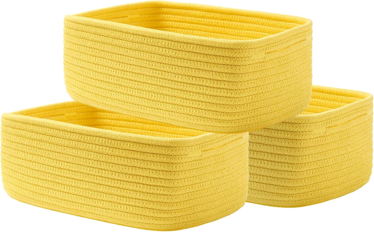 Small Woven Basket, 12 x 8 x 4.5 Inches, Storage Basket for Organizing, Cute Small Rope Shelf