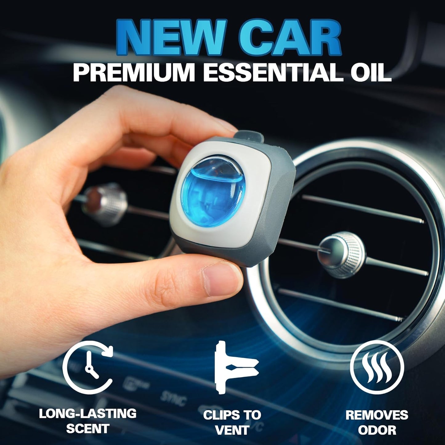 Air Jungles New Car Scent Car Air Freshener Clip, 6 Vent Clips, 4ml Each, Long Lasting Air
