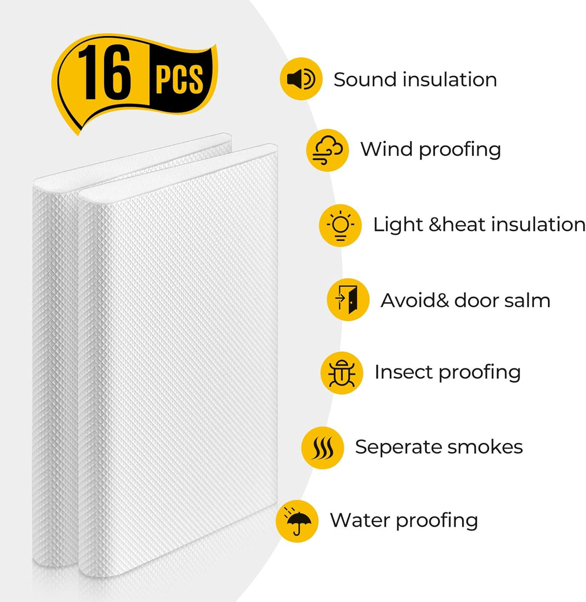 Zonon 16 Pieces Door Corner Seal Weatherstripping Exterior Door Frame Seal Draft Stopper Adhesive