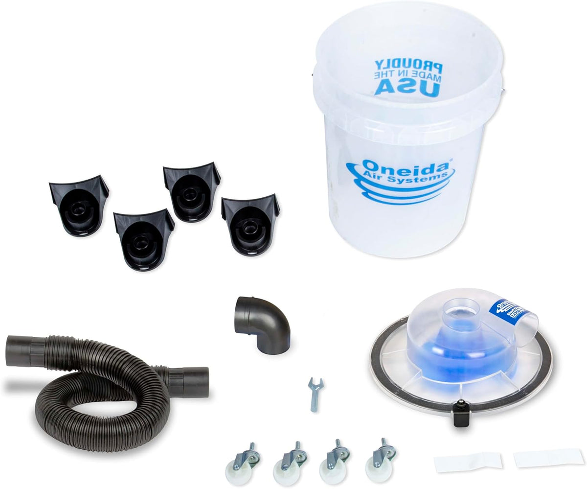 Oneida Dust Deputy Low-Pro Deluxe Lid Dust Separator Kit with Clear 5-Gallon Dust Collection